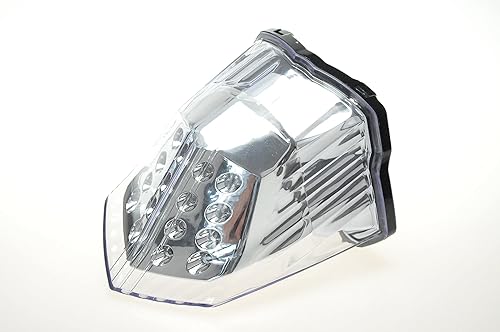Miniatura 2 de Compatible con Yamaha 2009-2017 FZ6R, 2009-2017 XJ6 luz trasera LED transparente de freno + indicadores de señal de giro integrados