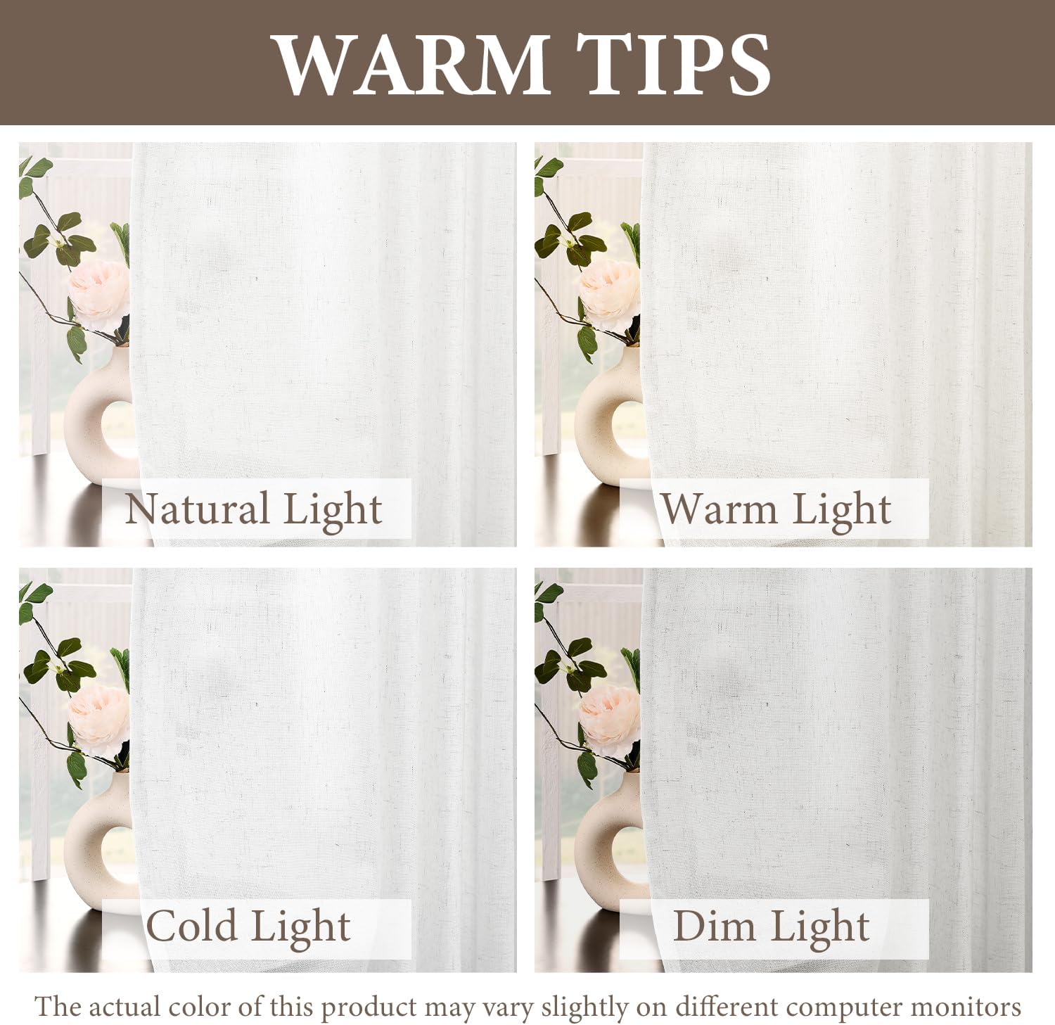 Hiasan Pinch Pleated Curtains 84 Inches Long 2 Panel for Living Room Bedroom Light Filtering Linen Pleated Curtains with Hooks & Tiebacks Farmhouse Thick Linen Darpes for Dining Room, Natural White