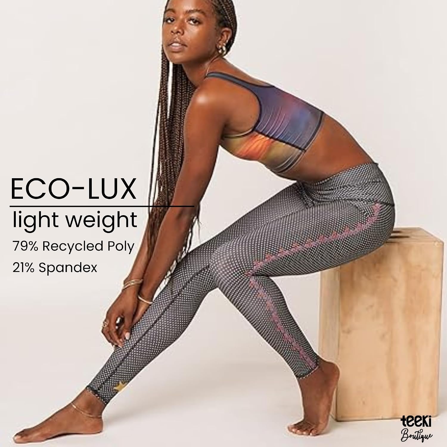 teeki Hot Pants Leggings for Women, USA Made Sustainable Eco Luxury Activewear Quick Dry