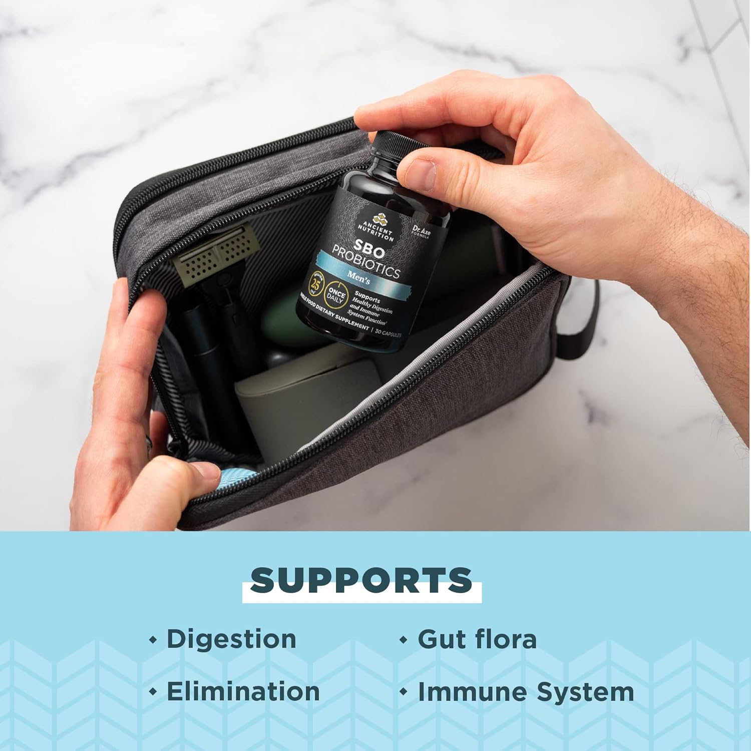 Ancient Nutrition Probiotics for Men, SBO Probiotics Men's Once Daily 30 Ct, for Healthy Digestion and Immune System Function Support, 25 Billion CFUs* Per Serving - Image 3