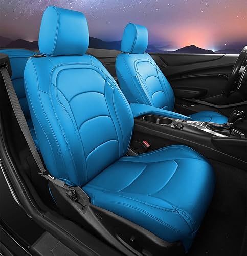 Miniatura 19 de Funda de asiento para Camaro Convertible LT LS RS SS 2016-2024 6ª generación (asientos estándar), fundas de asiento de piel sintética de ajuste