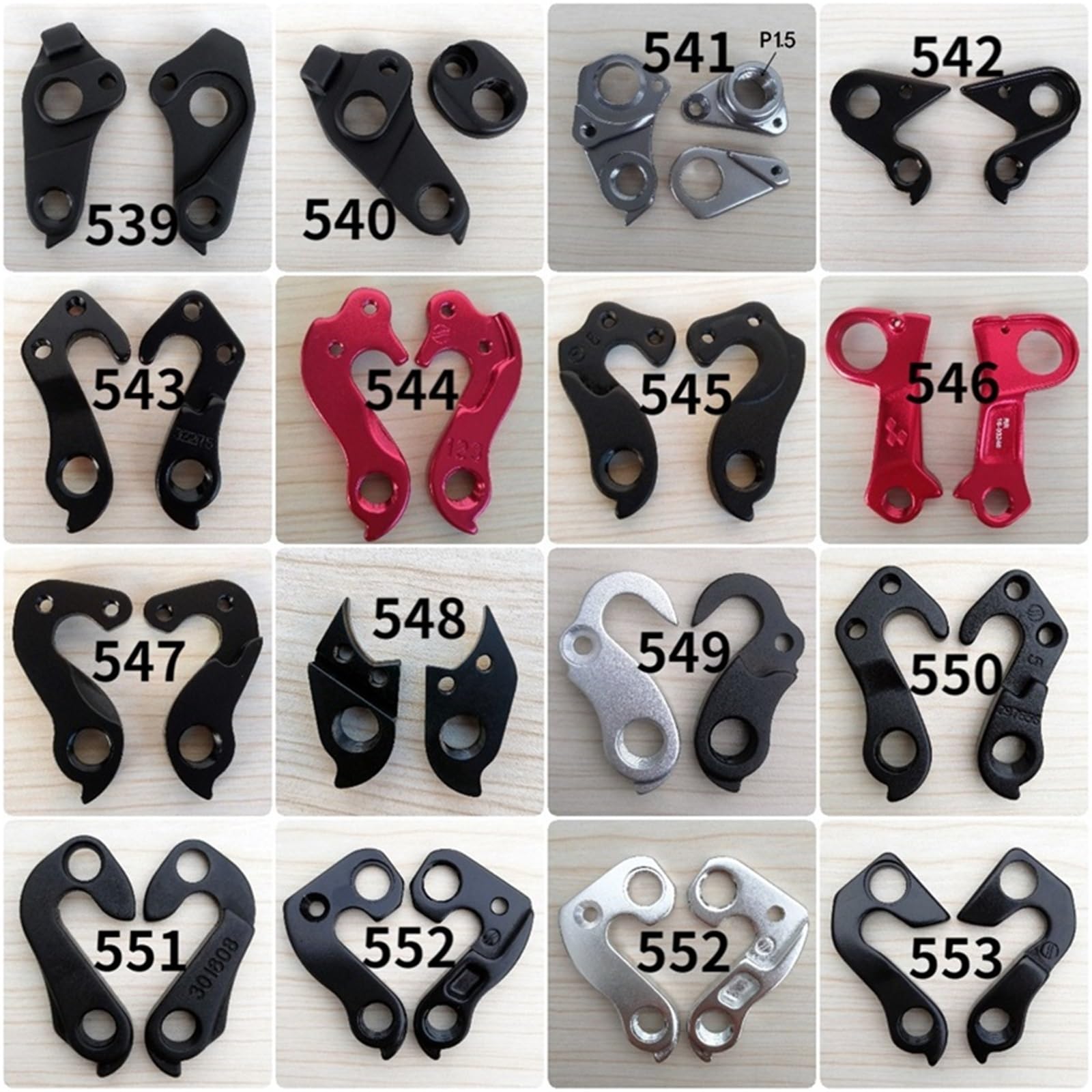 Lot de 2 Pattes de dérailleur arrière for vélo, Extension numéro 539-553, for modèles S/C/O/T/T L/O/O/KG/I/A/N/T O/R/B/E/A T/R/E/K C/U/B/E