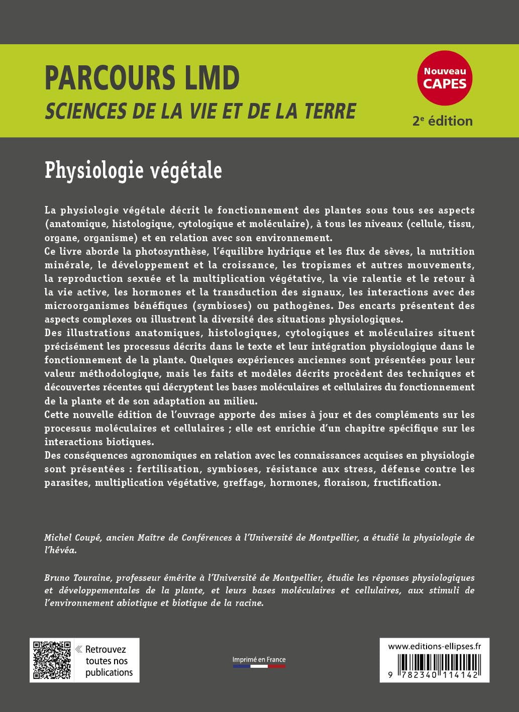 Physiologie végétale: Des gènes à la plante dans son environnement