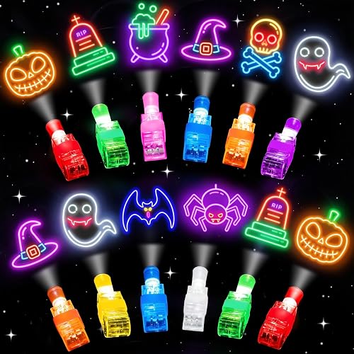 40PCS Halloween Party Favors for Kids,Halloween LED Light Up Finger