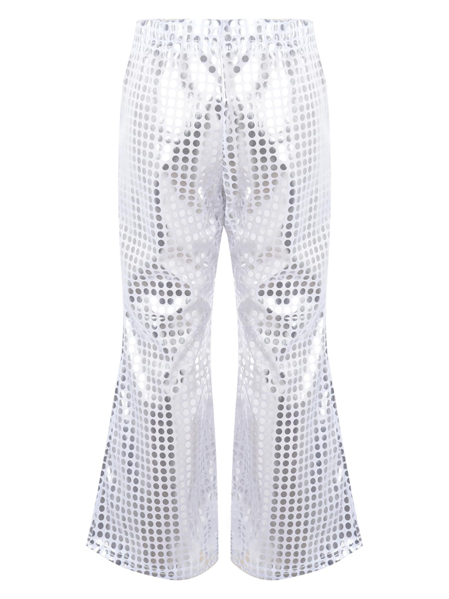 Freebily Pantalones Acampanados De Lentejuelas para Niños con Cintura Elástica Pantalones De Baile Moderno Latino Hiphop para Fiesta Actuación