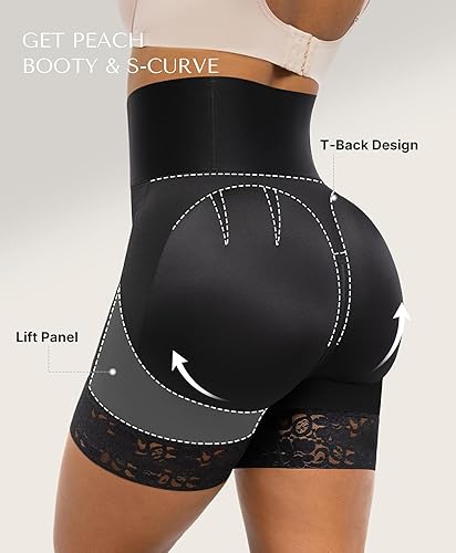 Miniatura 3 de SHAPELLX Shorts Moldeadores de Cuerpo de Cintura Alta Shapewear para Mujeres Control de Abdomen Adelgazamiento de Muslos Shorts Deslizantes