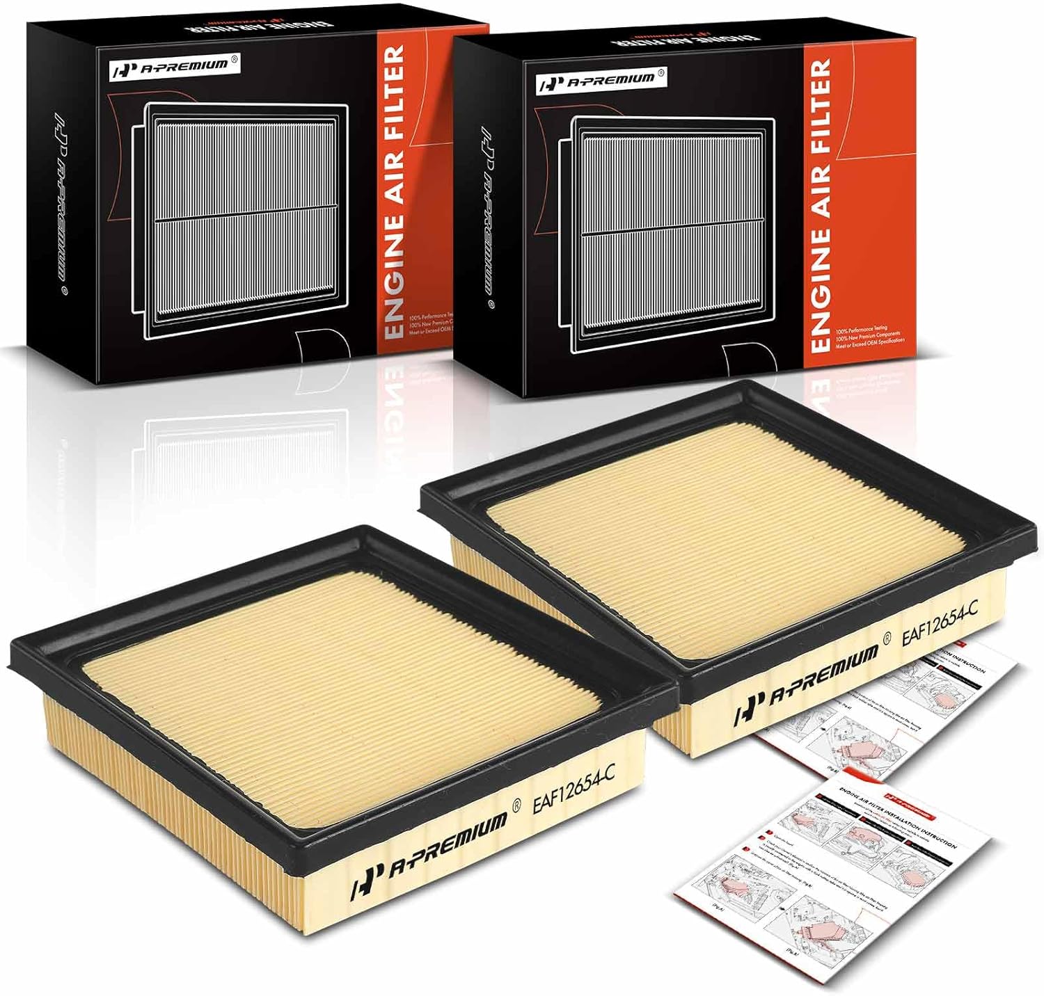A-Premium 2-PC Engine Air Filter Compatible with Lexus UX250h 2019 2020 2021 2022 2023 2.0L, Replace# 17801-24040, 1780124040