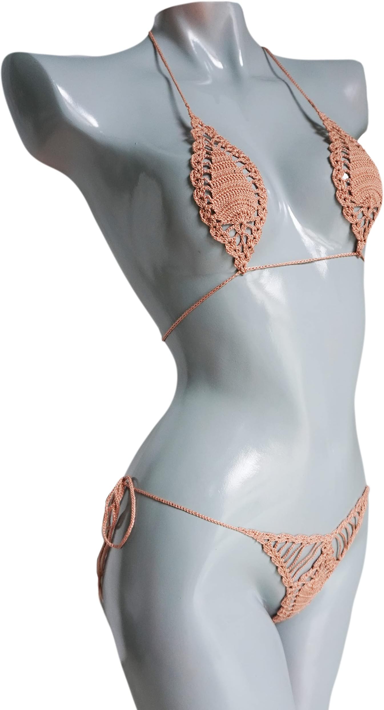 Crochet extreme micro g-string bikini micro teardrop bikini by Trangscrochet - Copper mist