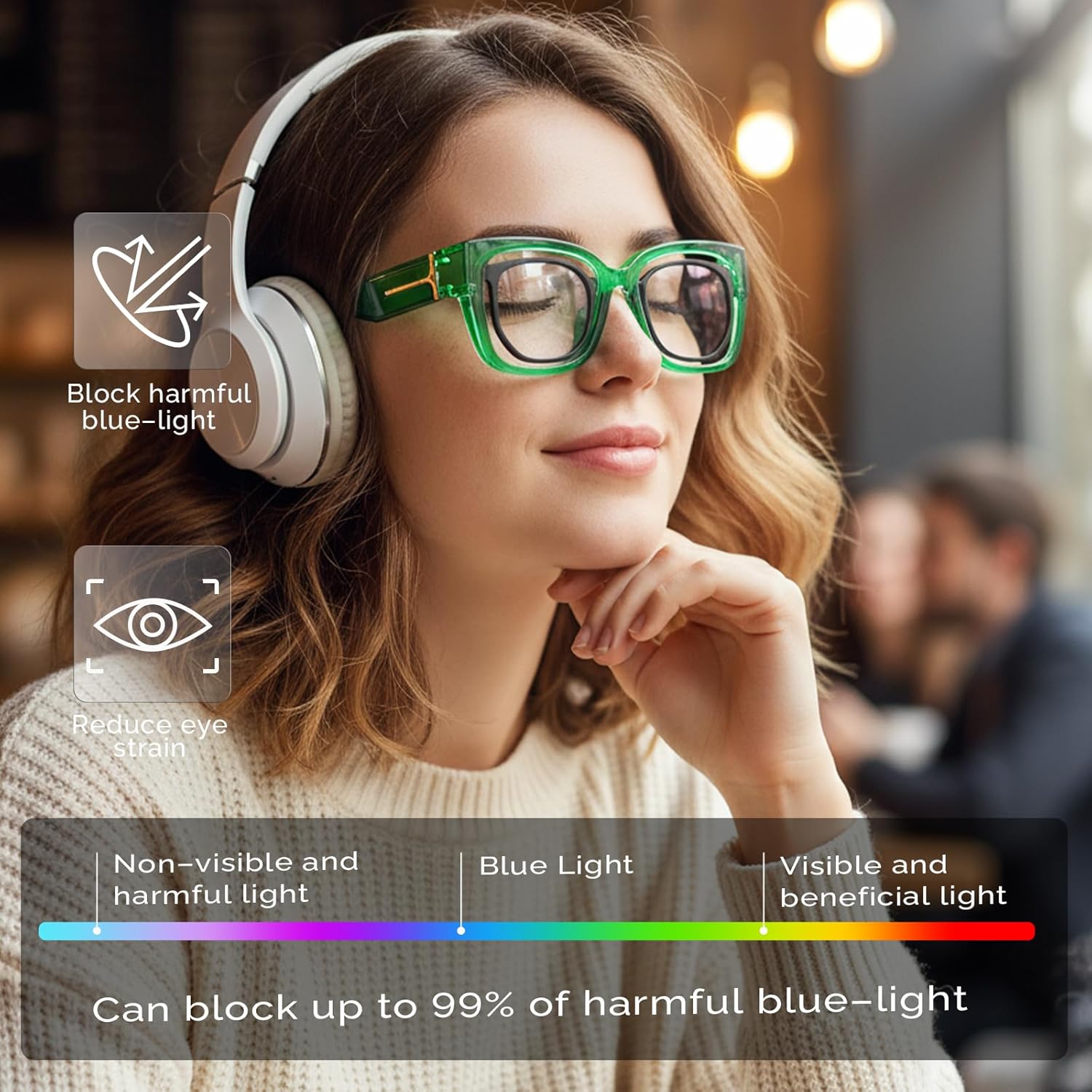 LVIOE Fit Over Blue Light Filter Glasses for Women Men, Oversized Blue Light Blocking Glasses to Wear Over Eyeglasses LB7511