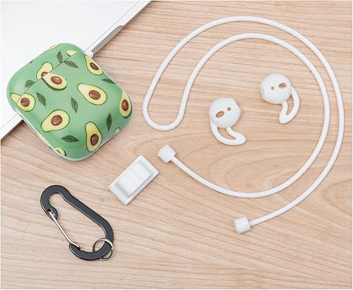 Miniatura 7 de Funda para AirPod de 2 generación, funda para AirPod de 1 generación, linda para mujeres y hombres con llavero de silicona compatible con Apple