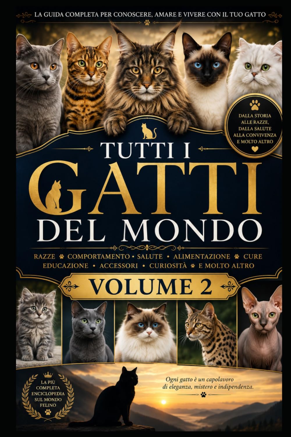 Tutti i Gatti del Mondo (VOLUME 2): La guida definitiva per conoscere, allevare, educare, nutrire e prendersi cura di ogni razza felina