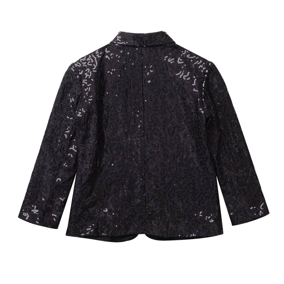 dPois Chaqueta Brillante de Lentejuelas para Niños Chinos Blazer con Un Botón Esmoquin De Lentejuelas Traje Abrigos Manga Larga Delgado Chaqueta para Fiesta Boda