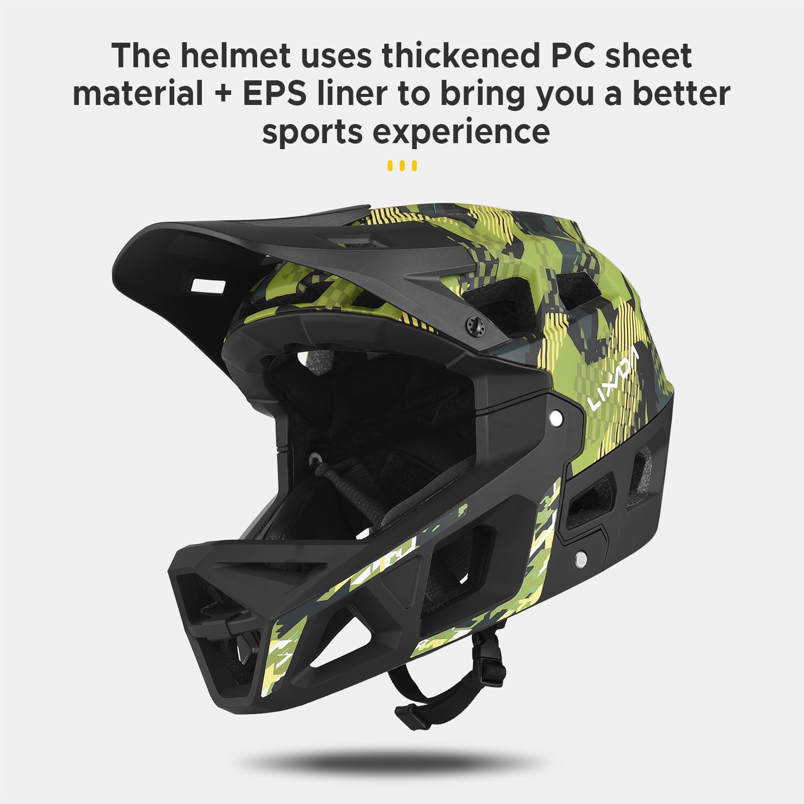 Lixada Casco integral de bicicleta de montaña para adultos, casco de bicicleta de montaña para adultos, para hombre y mujer, circunferencia de la cabeza de 55-58 cm/59-61 cm, casco de bicicleta