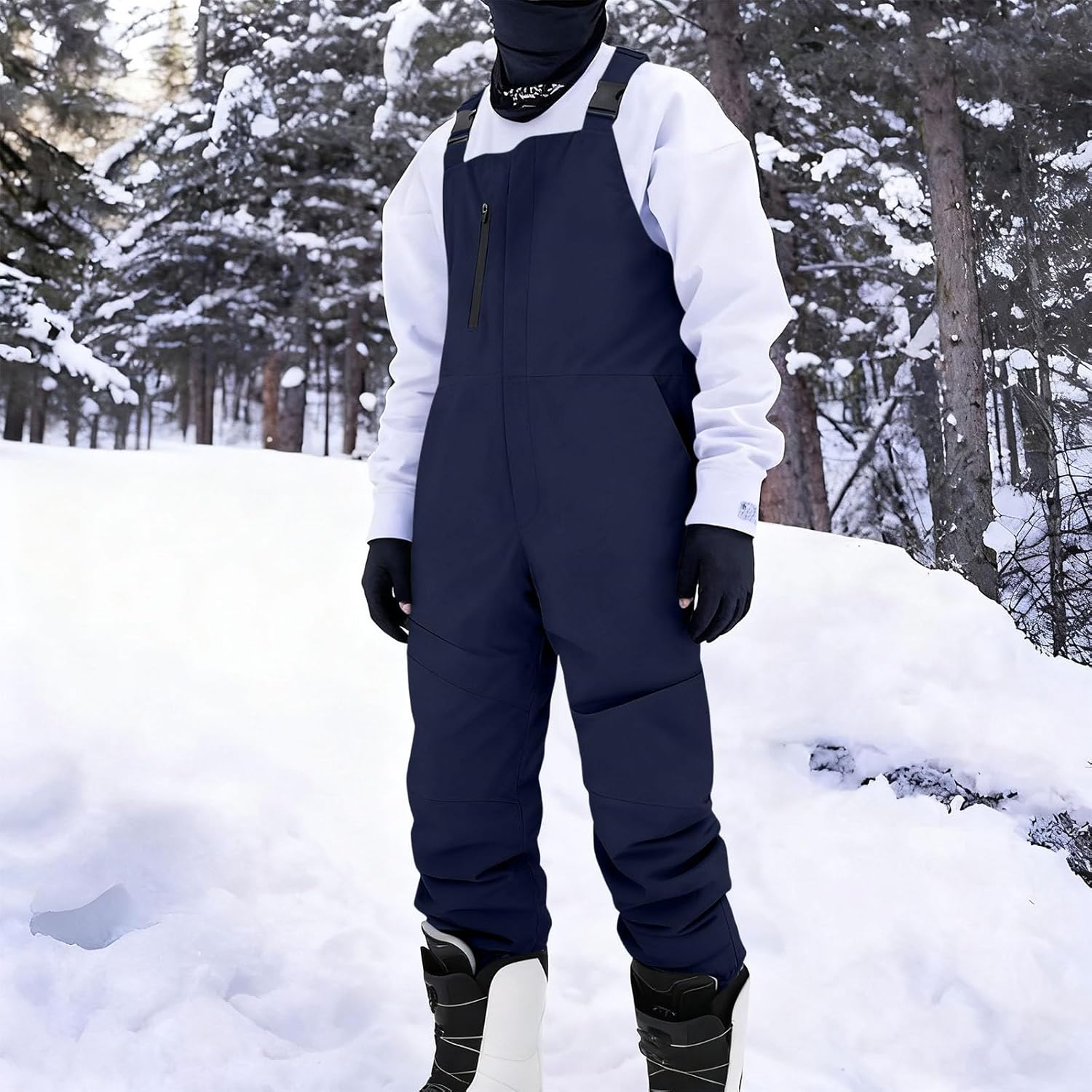 Mens Ski Bibs Insulated Winter Snowsuits Warm Waterproof Windproof Snowboard Baggy Snow Pants Thermal Snow Overalls