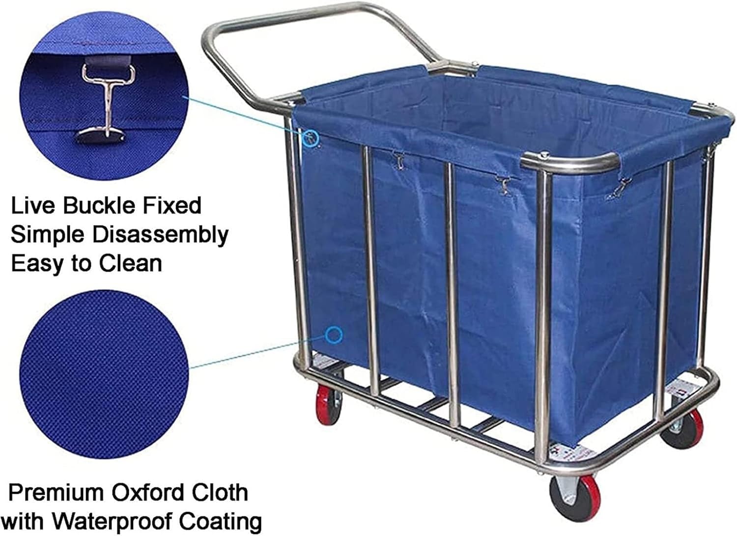 Laundry Basket Laundry Baskets, Replacement Liner Bag for Rectangle Commercial Laundry Cart/Rolling Laundry Basket, 400L Detachable Oxford Cloth Storage Bags for Trolley