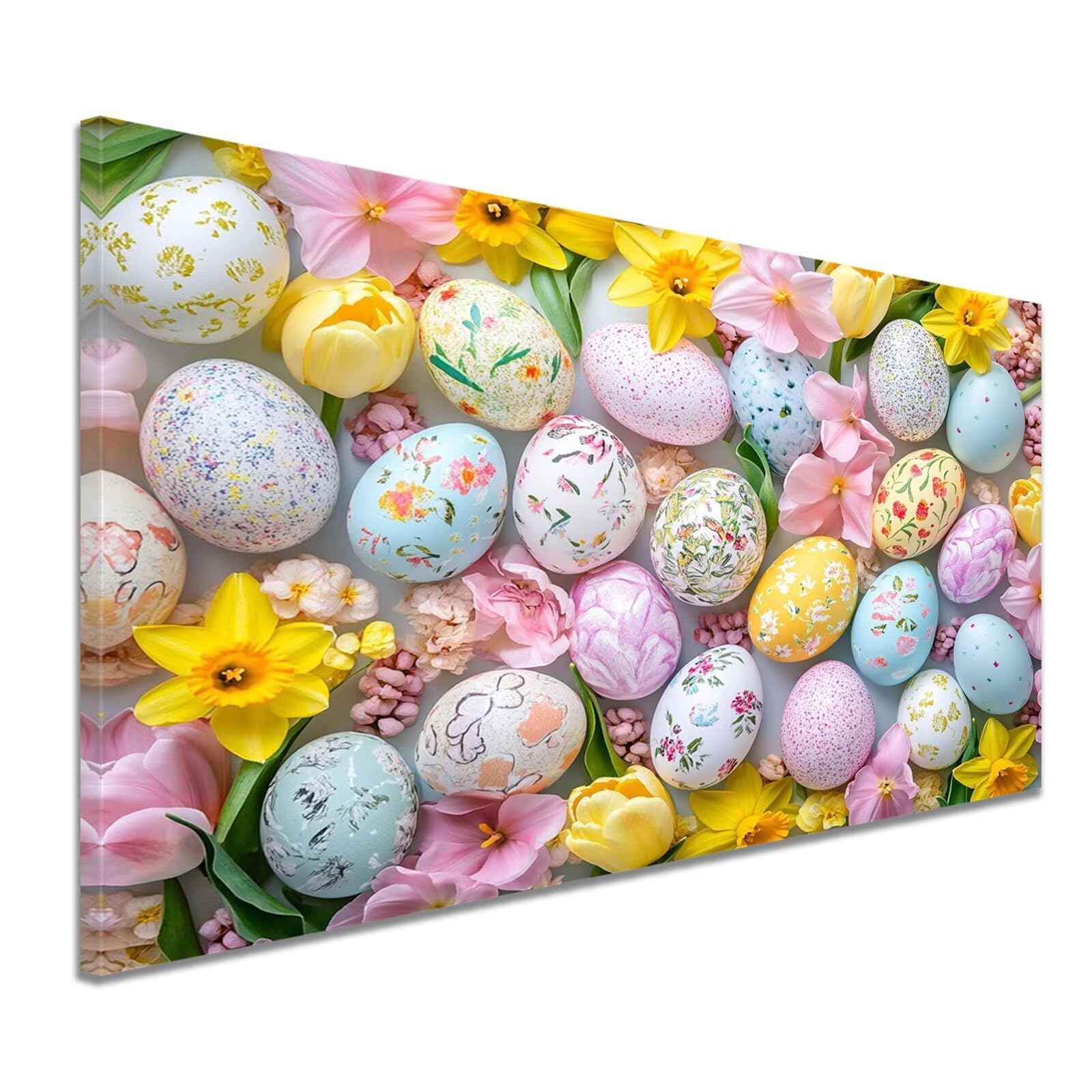 Malowanie według numerów Wielkanoc Obraz według numerów Dorośli Pisanki, Rękodzieło Dzieci 10 Lat Obraz olejny na płótnie przez dorosłych, Home Decor 90x120cm Bezramowe y-524