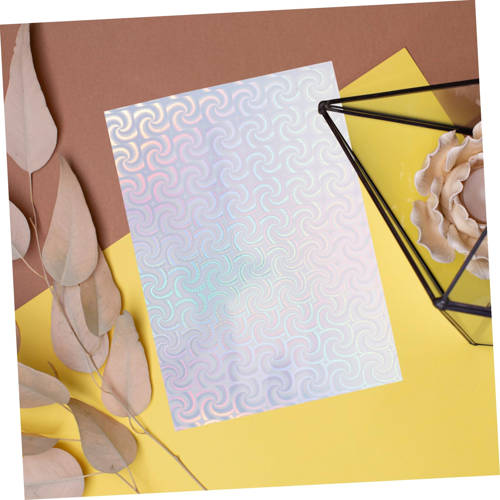Bedruckbares Aufkleberpapier für Drucker A4, 30 Stück | Holografische Optik, Aluminium Laminatfolie, Stark Haftend und Zuschneidbar, für Büro und Unternehmen