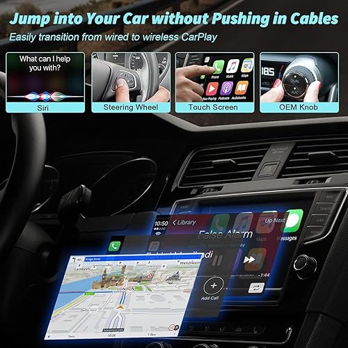 Miniatura 4 de Adaptador inalámbrico CarPlay, caja adaptadora inalámbrica Plug and Play Carplay mejorada para CarPlay con cable de fábrica, emparejamiento