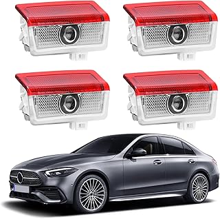 Car Door Lights Logo Projector - 4K HD Puddle Lights for Cars, No Fade Welcome Lights, Compatible with A B C E M GL GLA GLC GLE GLS Class Accessories (4 Pack)