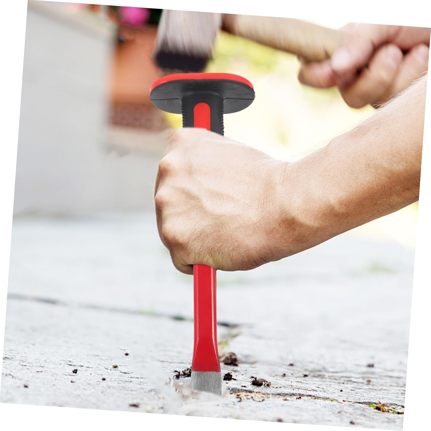 ORFOFE Heavy Duty Concrete Chisel with Hand Guard Rock and Masonry Demolition Tool for Carving Breaking and Scaling Concrete and Stone Cold Chisel for Construction Use