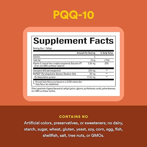 Miniatura 3 de Natural Factors, PQQ-10, apoya la energía y el envejecimiento saludable, suplemento dietético, 60 cápsulas blandas (60 porciones)