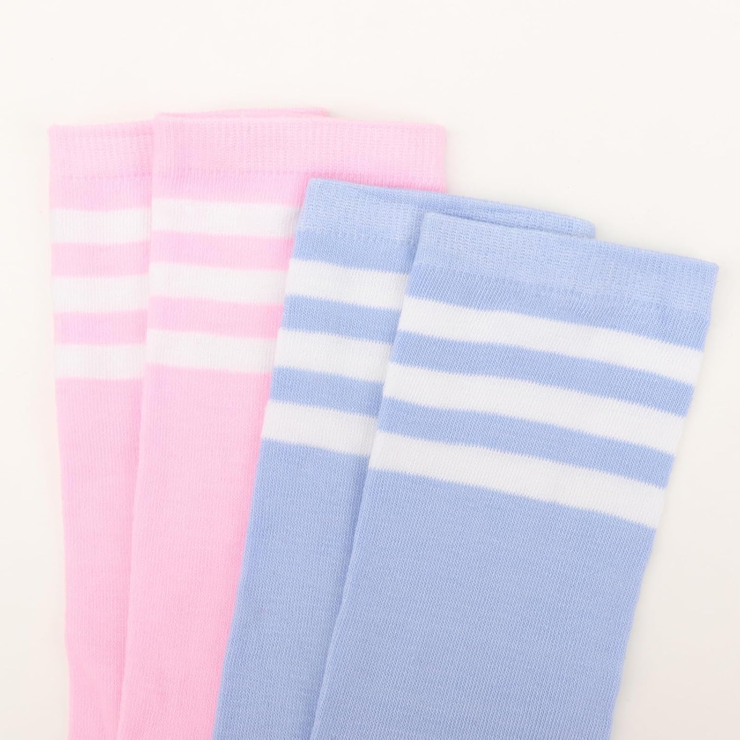 DRESHOW Extra Long High Thigh Socks Striped Over Knee Thin Tights Long Stocking