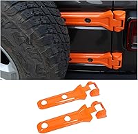 Vista 9 de CheroCar Cubierta de bisagra para portón trasero Jeep JL, soporte de neumático de repuesto para puerta trasera, accesorios exteriores para Jeep