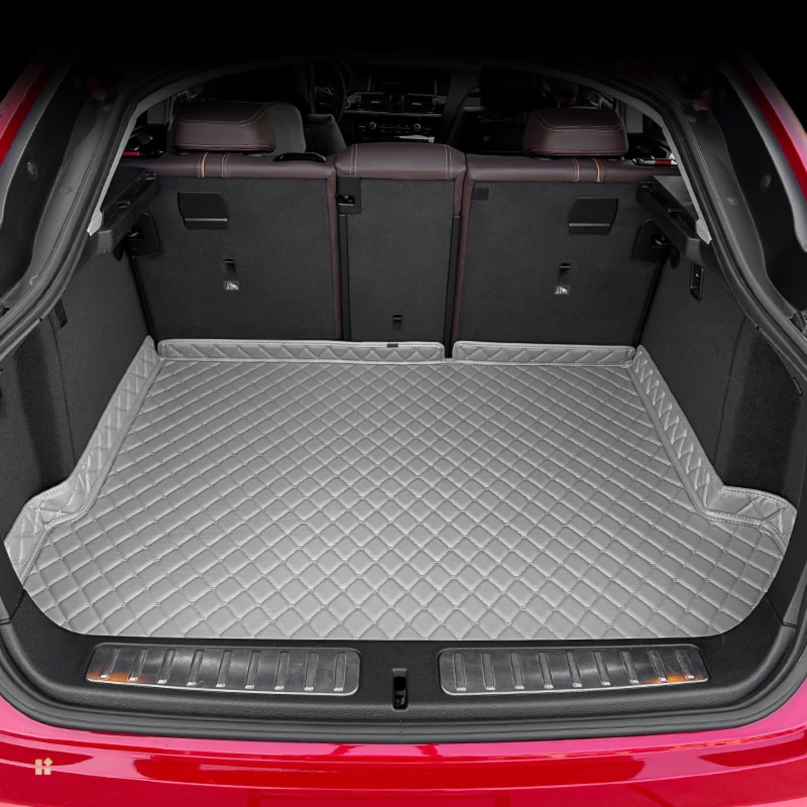 Car Trunk Mat for Kia Soul 2010 2011 2012 2013 2014 2015 2016, Custom Fit PU Leather Cargo Liner, All-Weather Waterproof Rear Trunk Liner Protector, Auto Interior Accessories