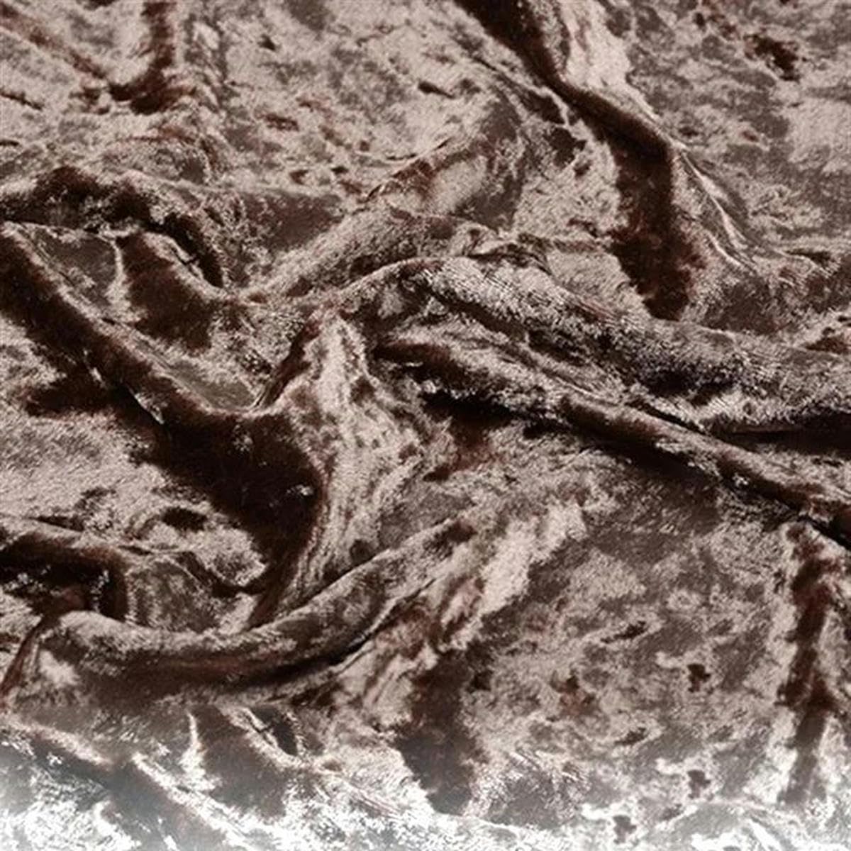50 * 160 cm Tissu de Velours doré élastique Doux Tissu de Velours de Glace Robe Tissu Bricolage Portefeuille Nappe Rideaux Oreiller canapé-Marron-8-500 cm x 160 cm