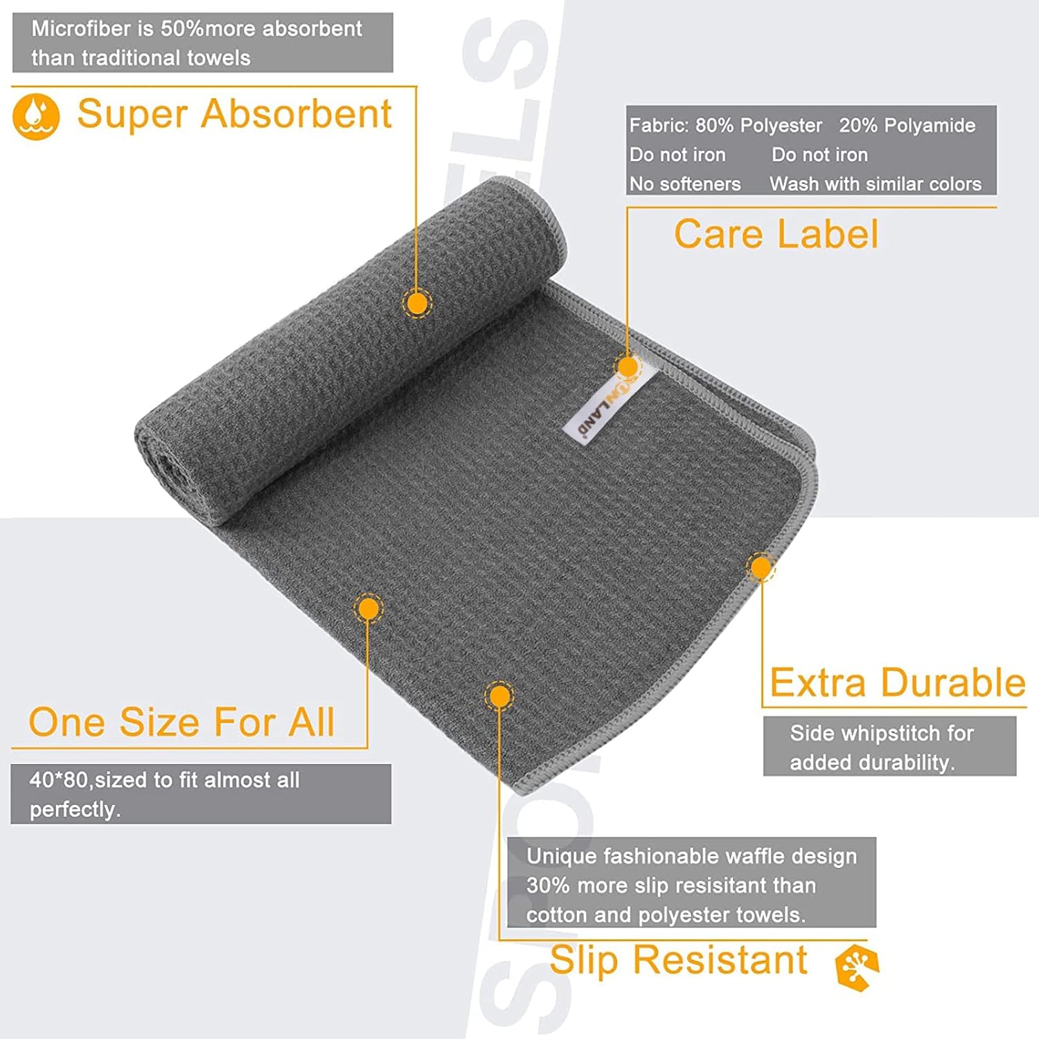 SUNLAND Gym Towel, Fitness Sports Towels for Gym, Microfibre 8 -