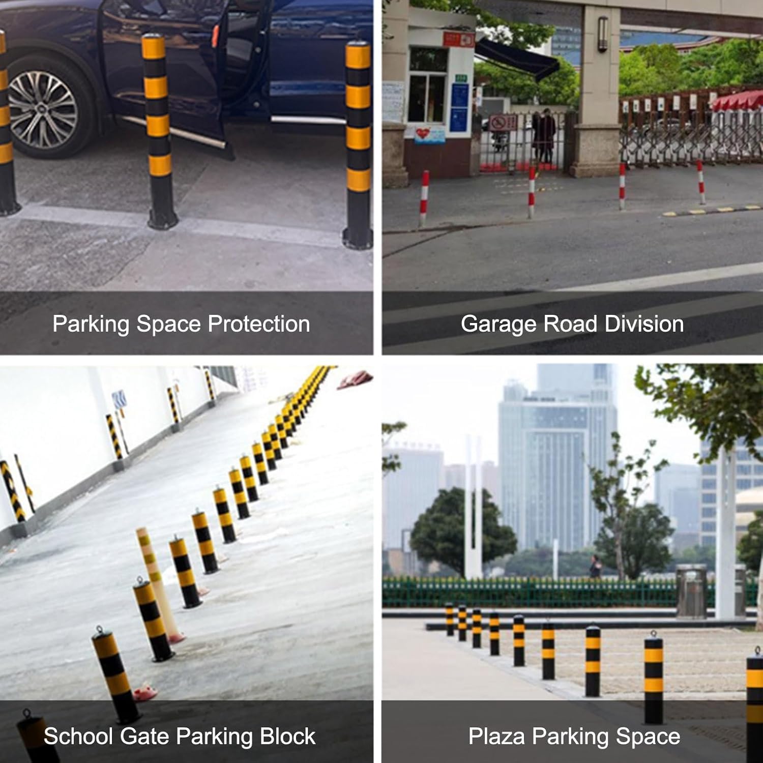 Générique Borne de sécurité réfléchissante avec Anneau de Suspension - Balise de signalisation Durable pour parkings, Chantiers et sécurité routière - Idéale pour la Prudence et la visibilité