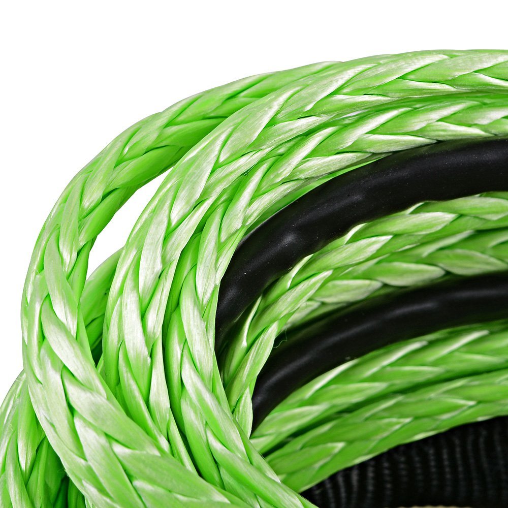 Astra Depot ATV UTV KFI SUV Synthetic Recovery Winch Rope Cable + Hawse Fairlead (50' x 3/16