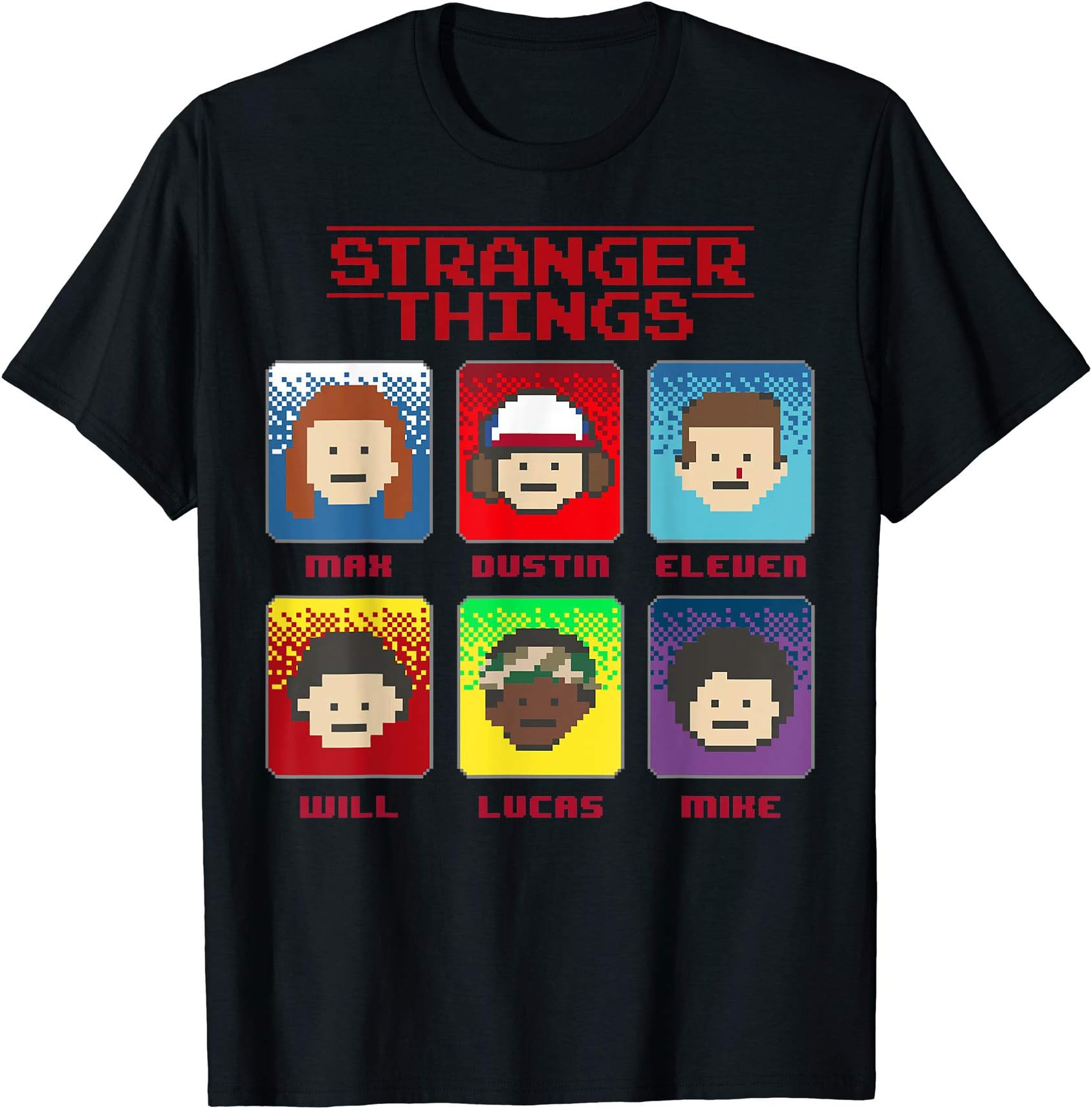 Netflix Stranger Things Group Shot 8-Bit Box Up T-Shirt
