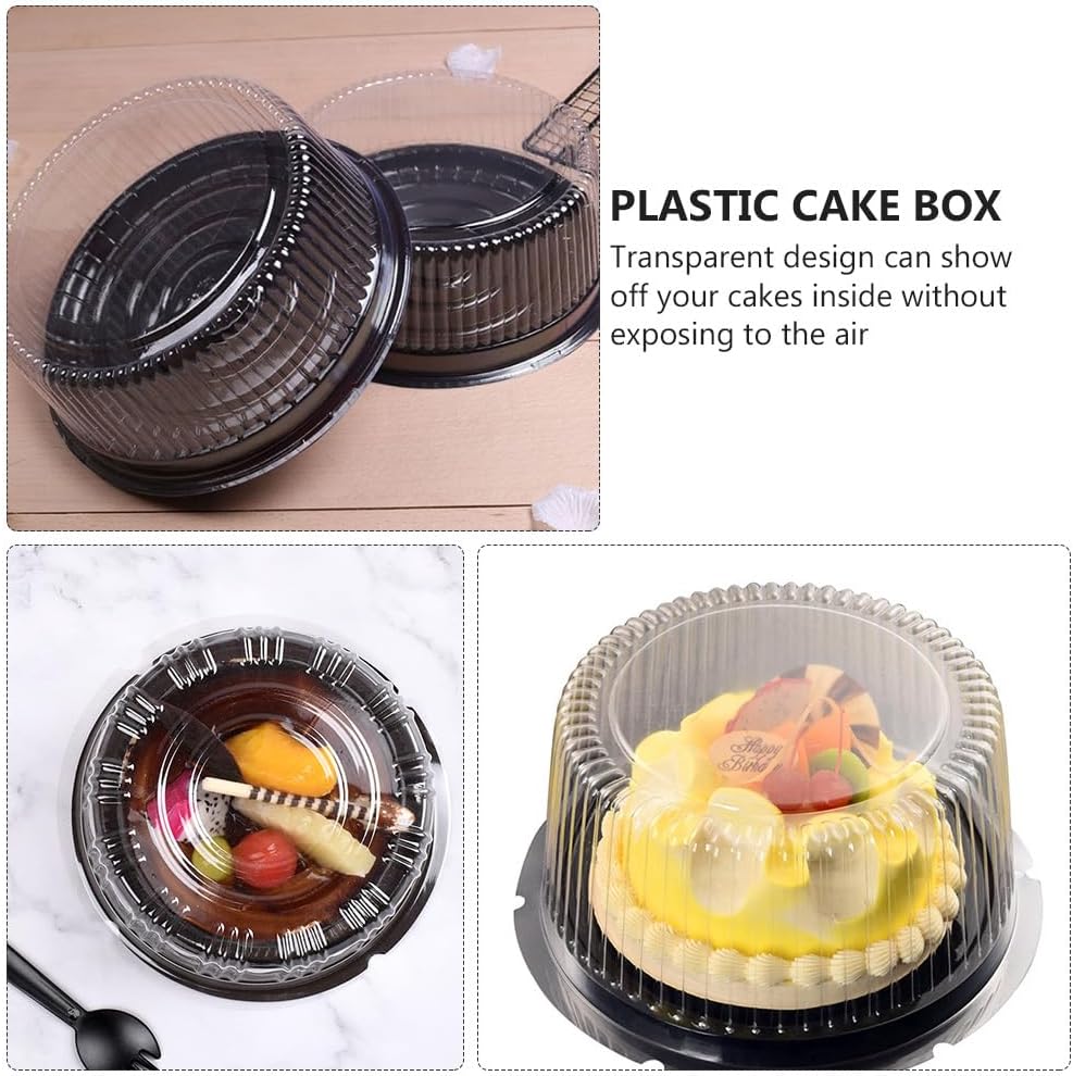 DOITOOL Clear Plastic Cake Box 7.08 Inch Round Disposable Cake Carrier with Lid for Cheesecake Dessert Packing Party Supplies 20 Pack