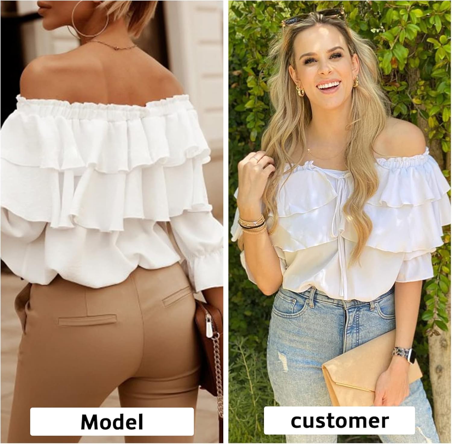 Byinns Women's Off Shoulder Ruffle Trendy Summer Fashion Long Sleeve Blouse Sexy Dressy Casual Outfits Layered Tops - Image 2