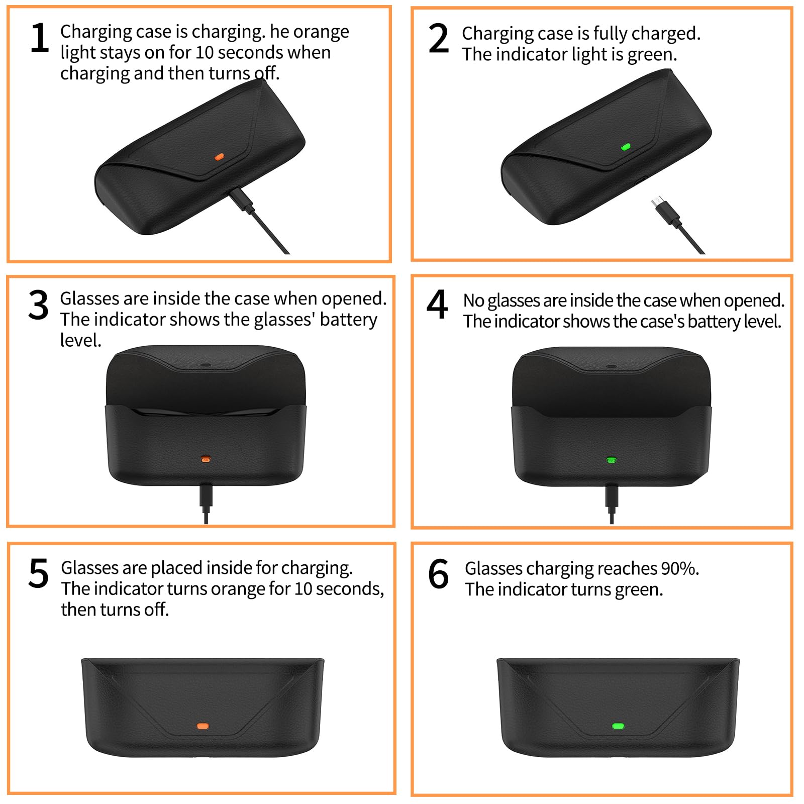 Ray-Ban Meta Smart Glasses Dock & Charger Gen 1/2 etui do ładowania, Wayfarer Skyler Oakley, skórzane USB-C