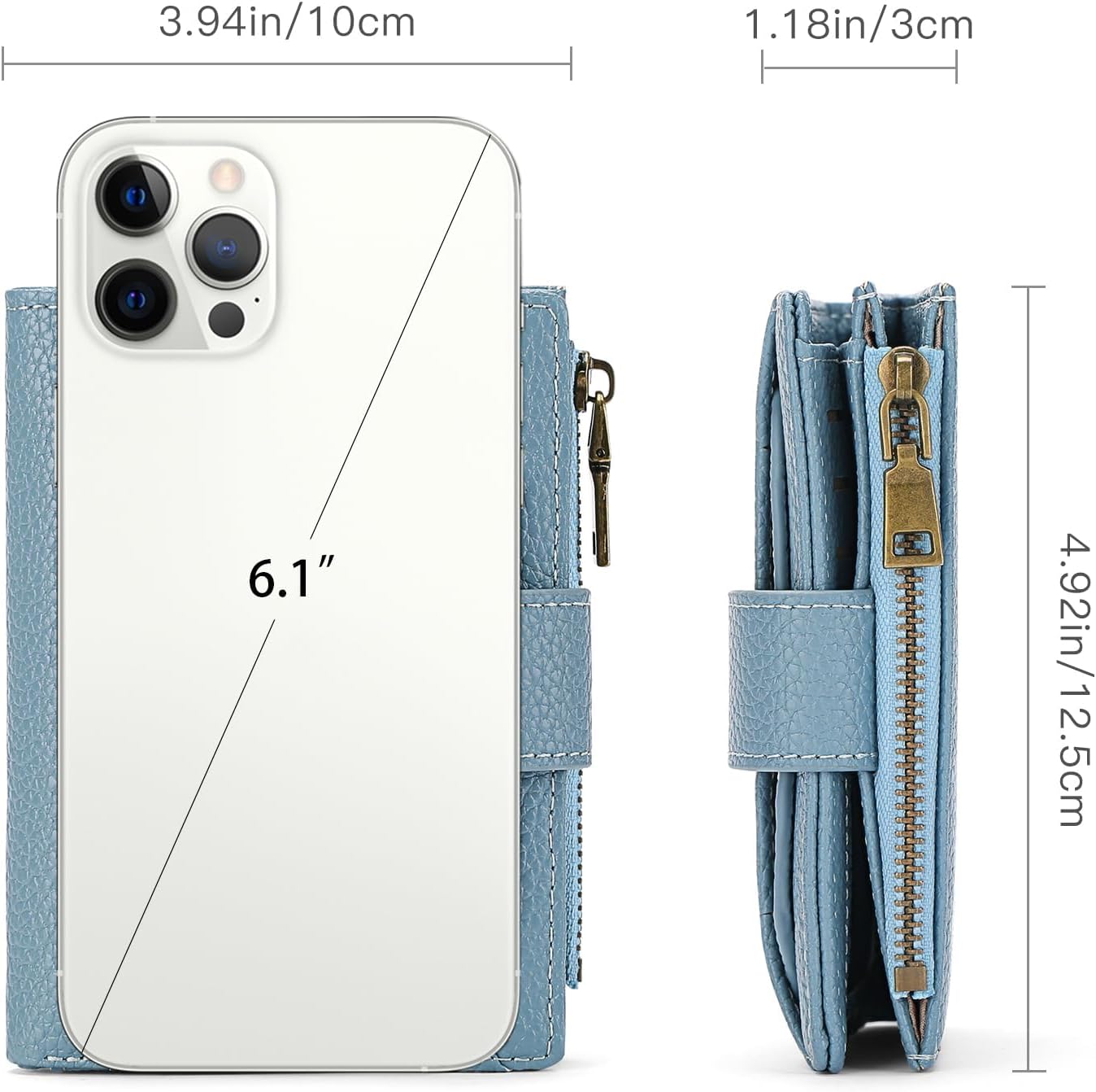 GAEKEAO Small Wallets Woman RFID Blocking Leather Bifold Card Holder Wallets with Zipper Pocket Removable ID Window - Image 3