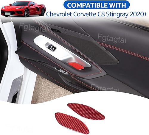 Miniatura 5 de Adhesivo de fibra de carbono suave para ventana de ranura de elevación compatible con Chevrolet Corvette C8 Stingray 2020-2024, alfombrilla de