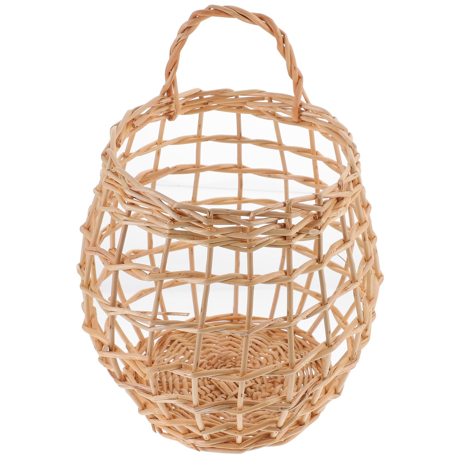 Cesta de ratán tejida beige colgante y lavable para cocina