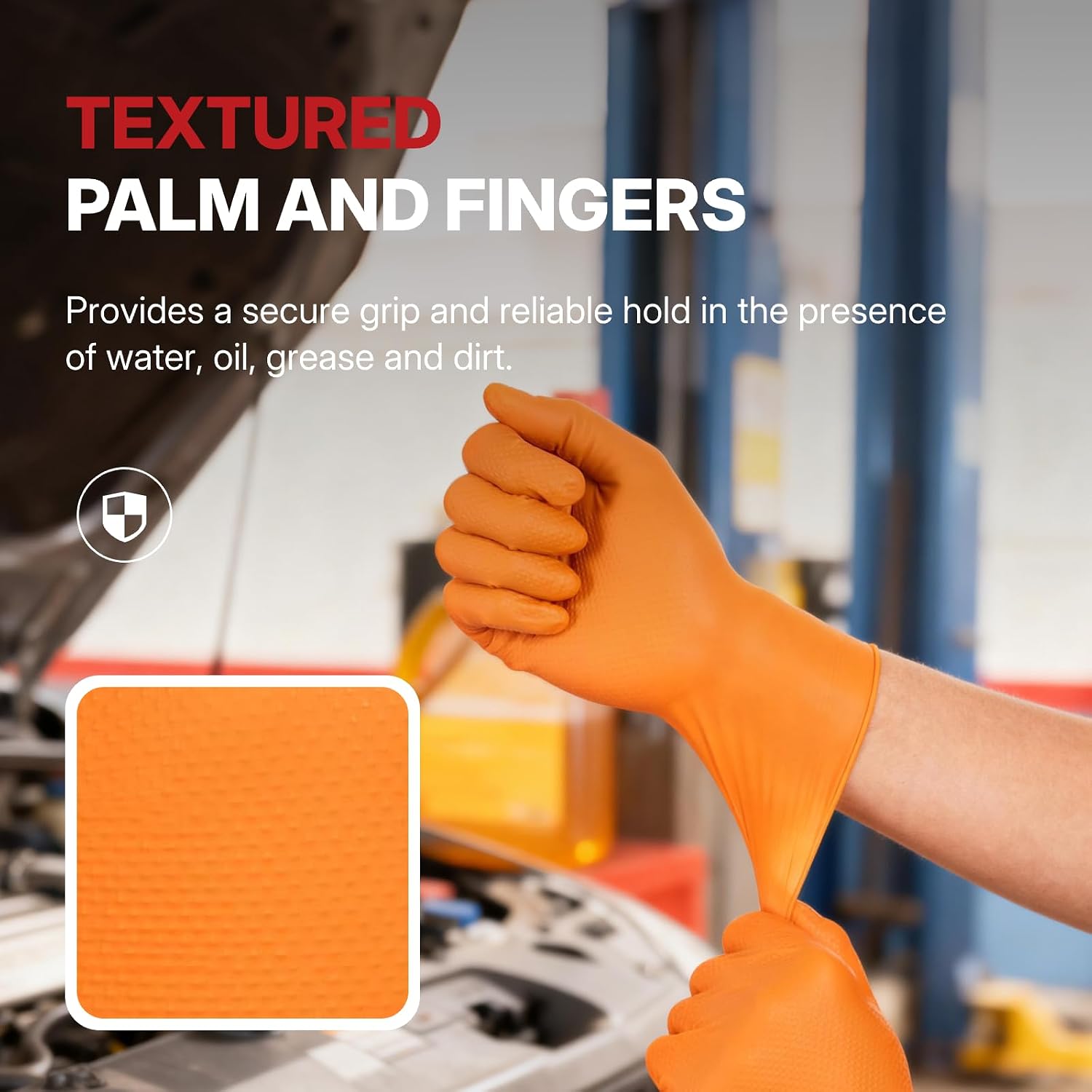 NORTHSKY Olympia Disposable Nitrile Gloves, 6 mil, Diamond, Black or Orange 100/1000 count