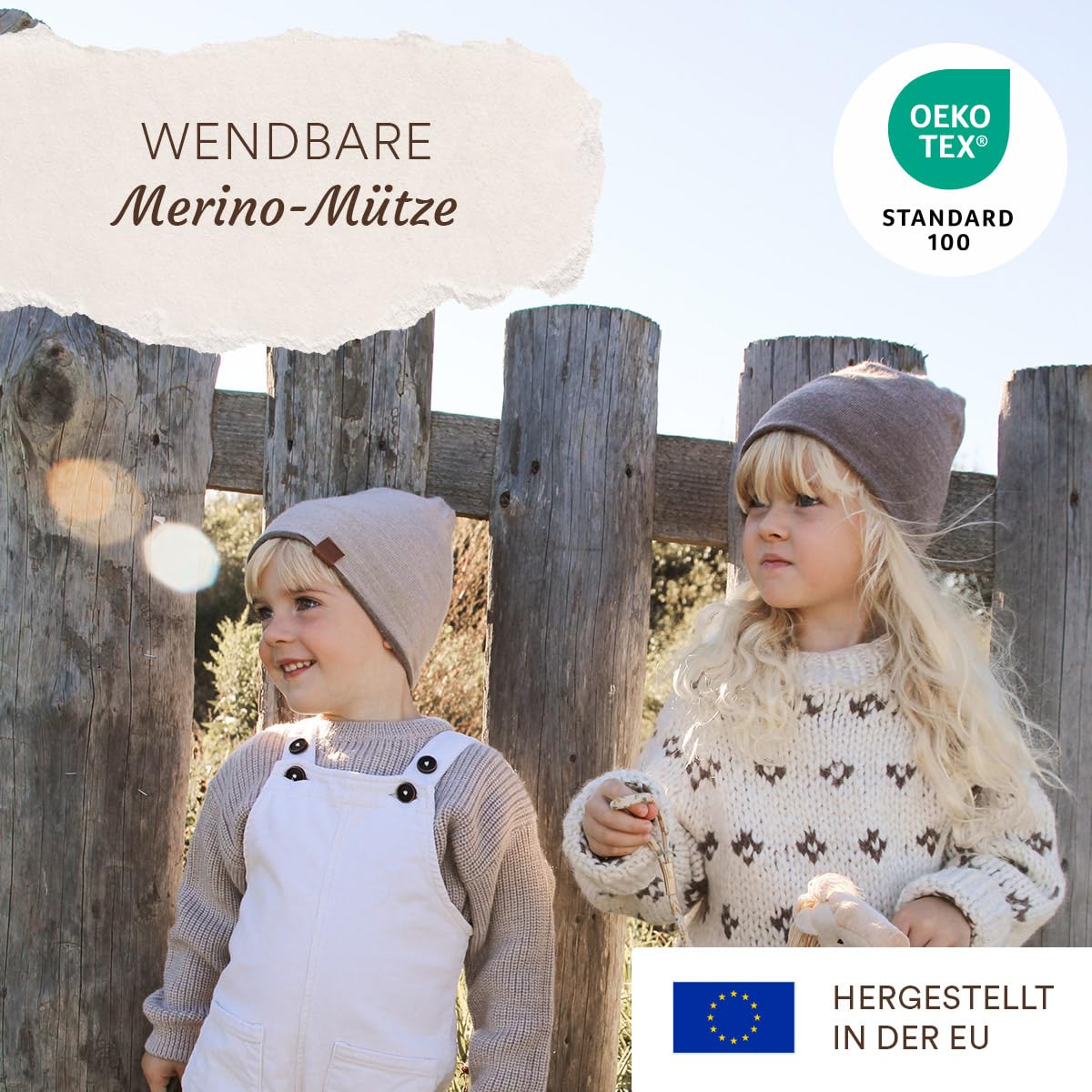 MayLily Merino Baby mütze - Doppelseitige Beanie aus 100% merinowolle - Hergestellt in EU – Handgefertigt – Hypoallergen – Temperaturregulierend für Sommer und Winter
