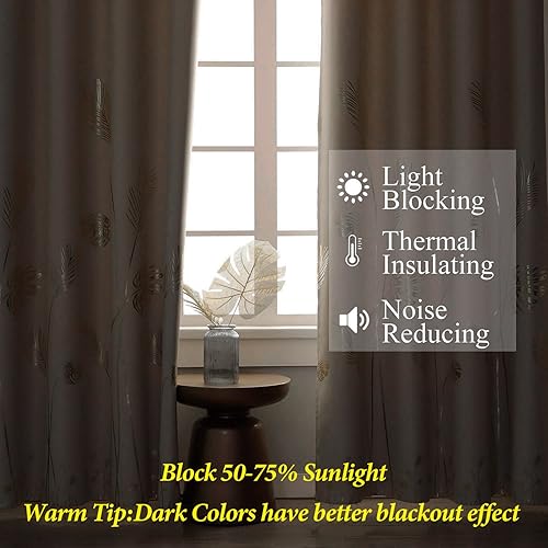 Miniatura 6 de Estelar Textiler Cortinas opacas elegantes naturales de hojas de palmera y trigo, cortinas para ventana con filtro de luz solar y reducción de ruido