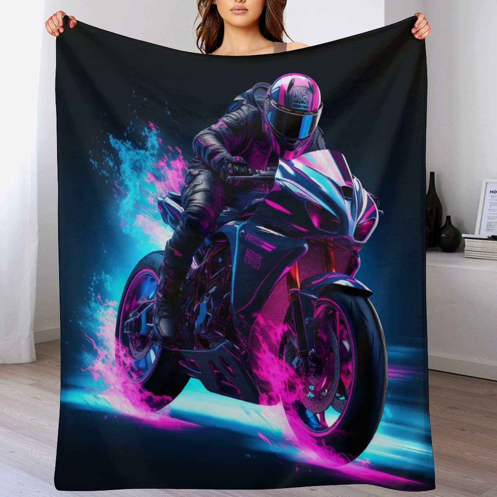Couverture moto flannel pour cocooning sur le canape et confort en voyage