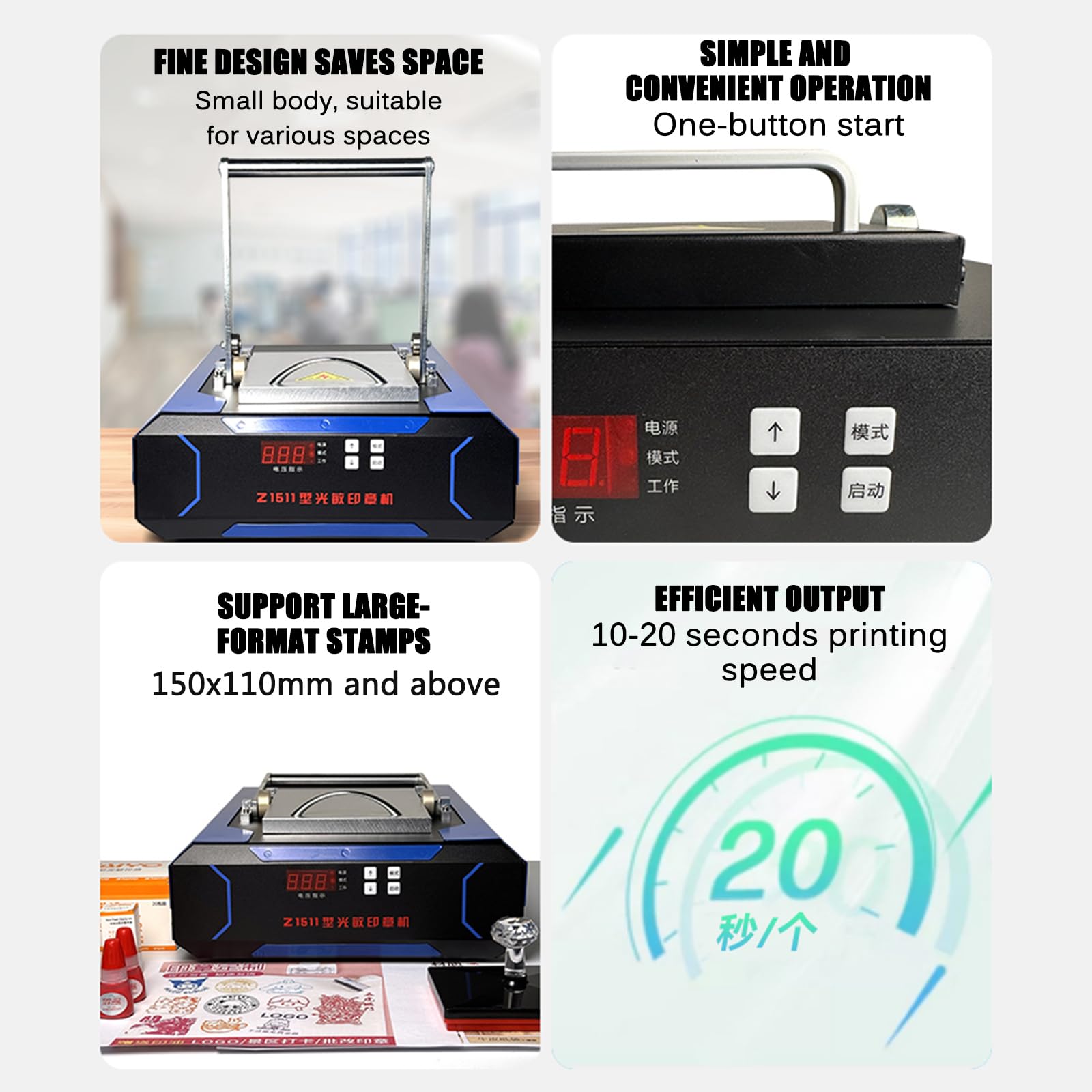 Macchina Digitale per Timbri Fotosensibili, Macchina per Timbri Flash, Formato Supportato 150x110 Cm, velocità di Stampa 10-20 S, per Timbri di Cartoni Animati, Timbri Nuziali