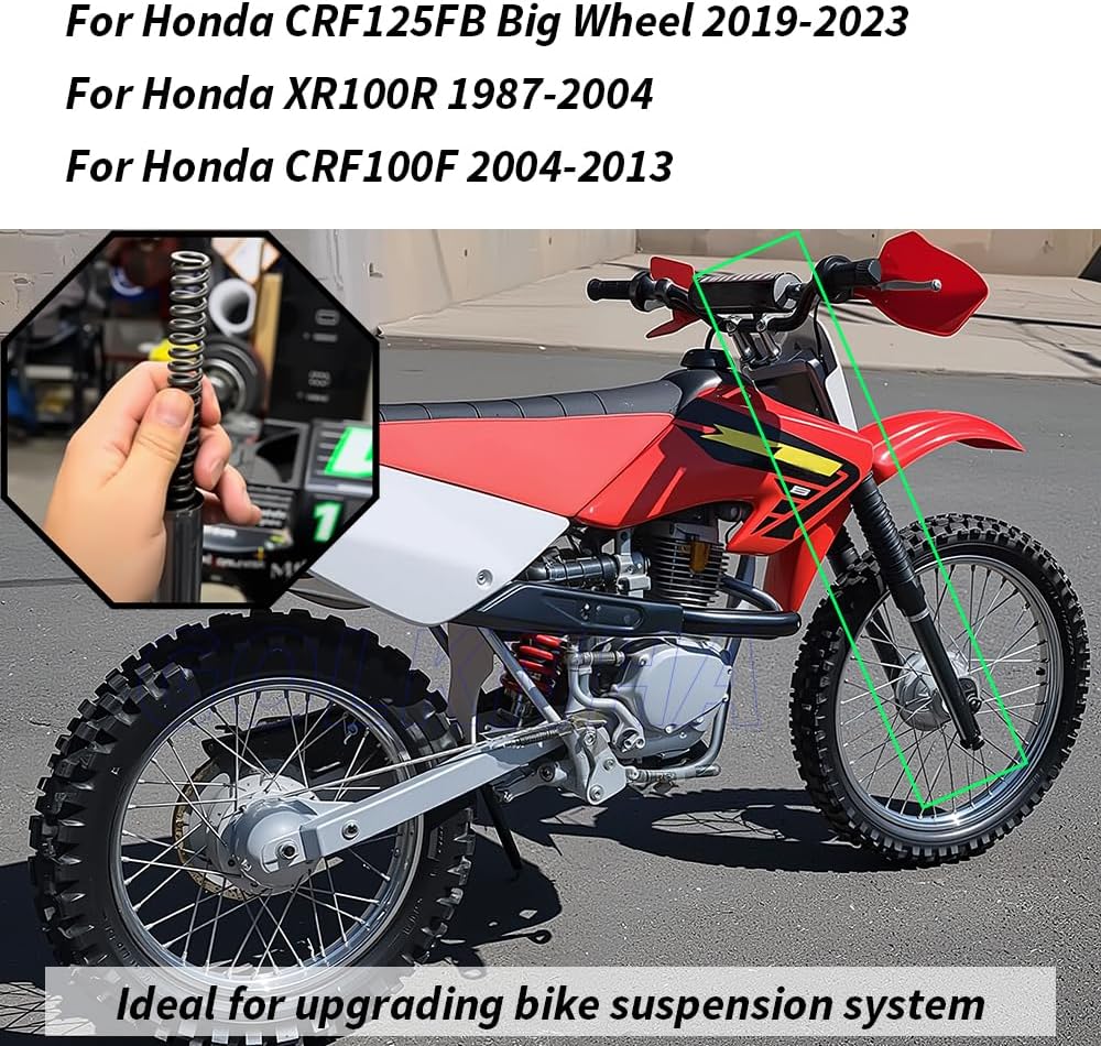 Heavy Duty Front Fork & Rear Springs Kit Fit for Honda CRF125FB XR100R CRF100F 1987-2004 OEM#51401-KN4-003 52401-KN4-003ZD