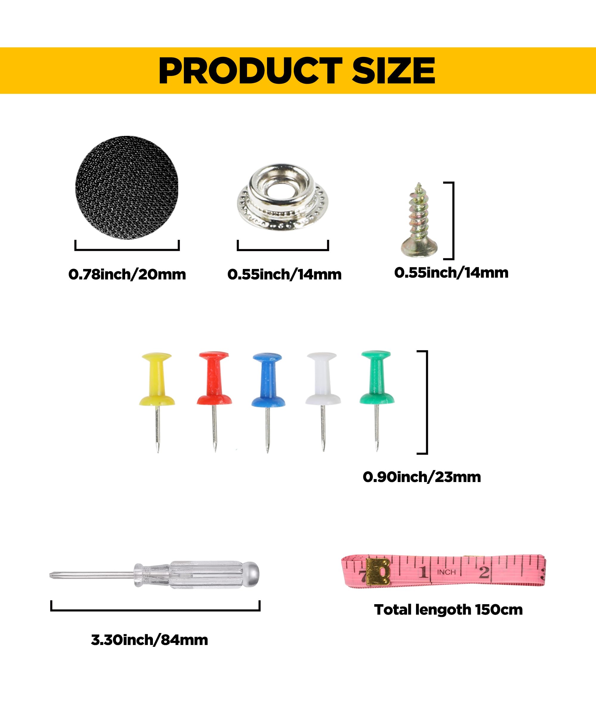 Kit Riparazione Cielo Auto 65PCS Fai Da Te Puntine Rivetti Nero