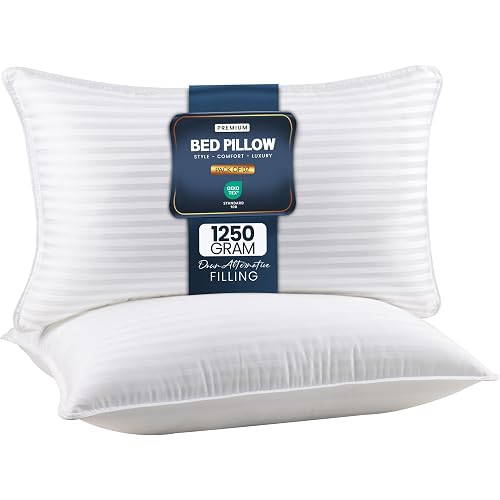 Utopia Bedding Bed Pillows for Sleeping King Size (White), Set of 2, Down Alternative Pillow for Sleeping, Cooling Hotel Quality Pillow Set for Back, Stomach or Side Sleepers