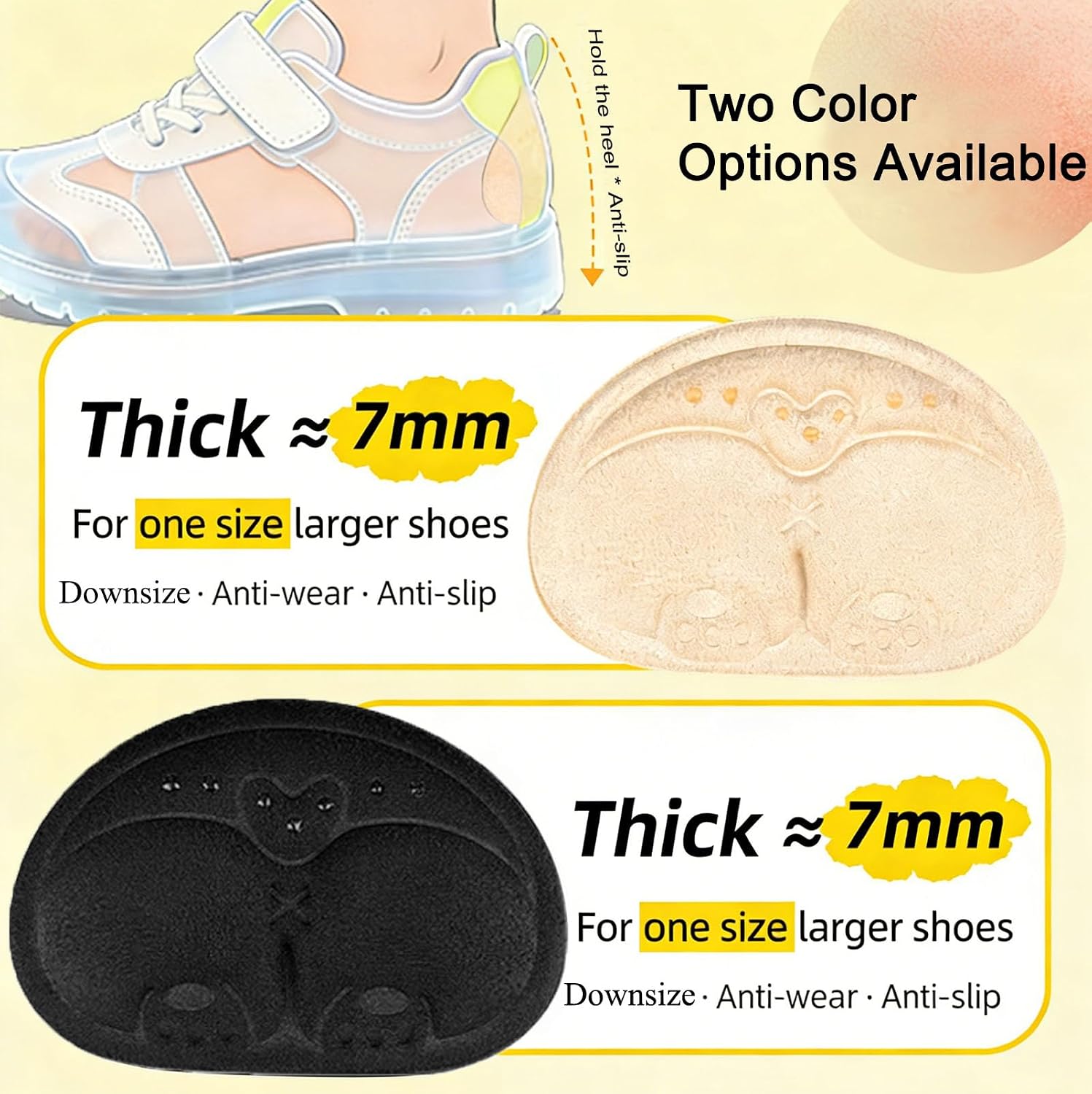 Heel Grips Liner Cushions Inserts for Loose Shoes, Stop Heel Blister image 5