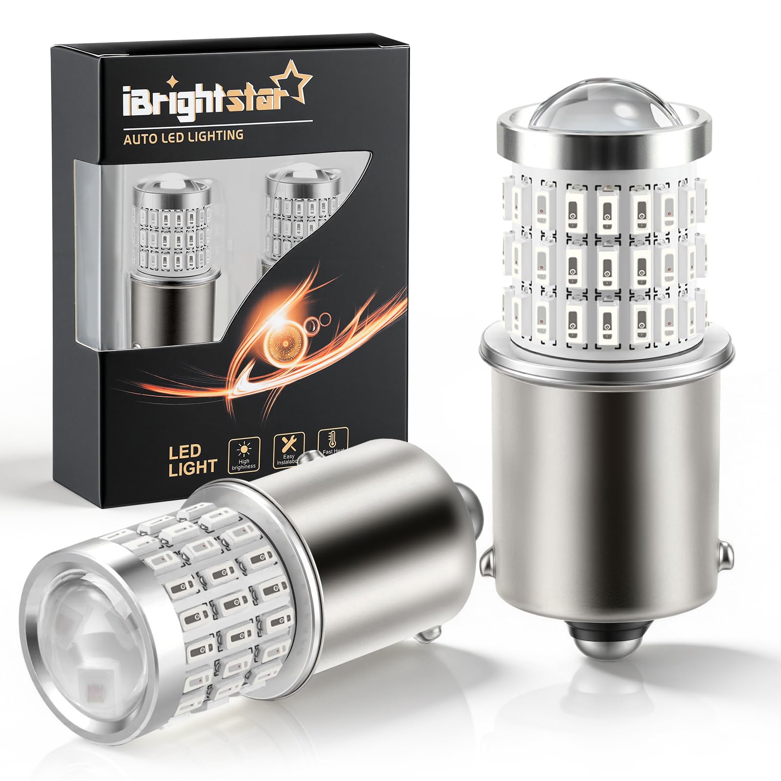 iBrightstar 1156 LED Bulb Red, BA15S 1141 LED Brake Light Bulbs Super Bright for Rear Brake Lights and Tail Lights, 2 Pack
