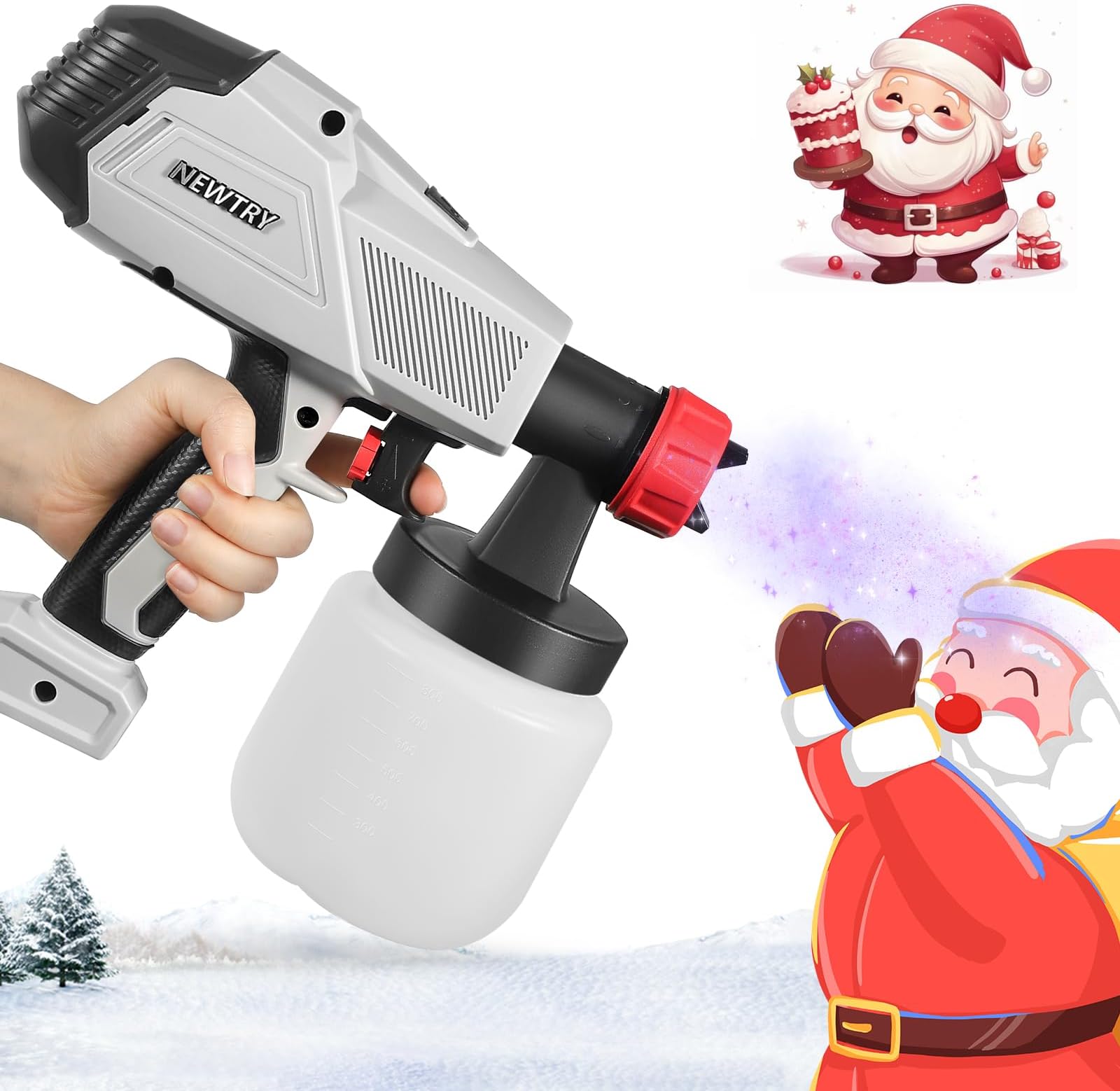 NEWTRY 500W Chocolate Spray Gun for Cakes, 110V Electric Paint Sprayer, Cake Sprayer Kit, 3 Modes, Chocolate Decoration Cake Furniture